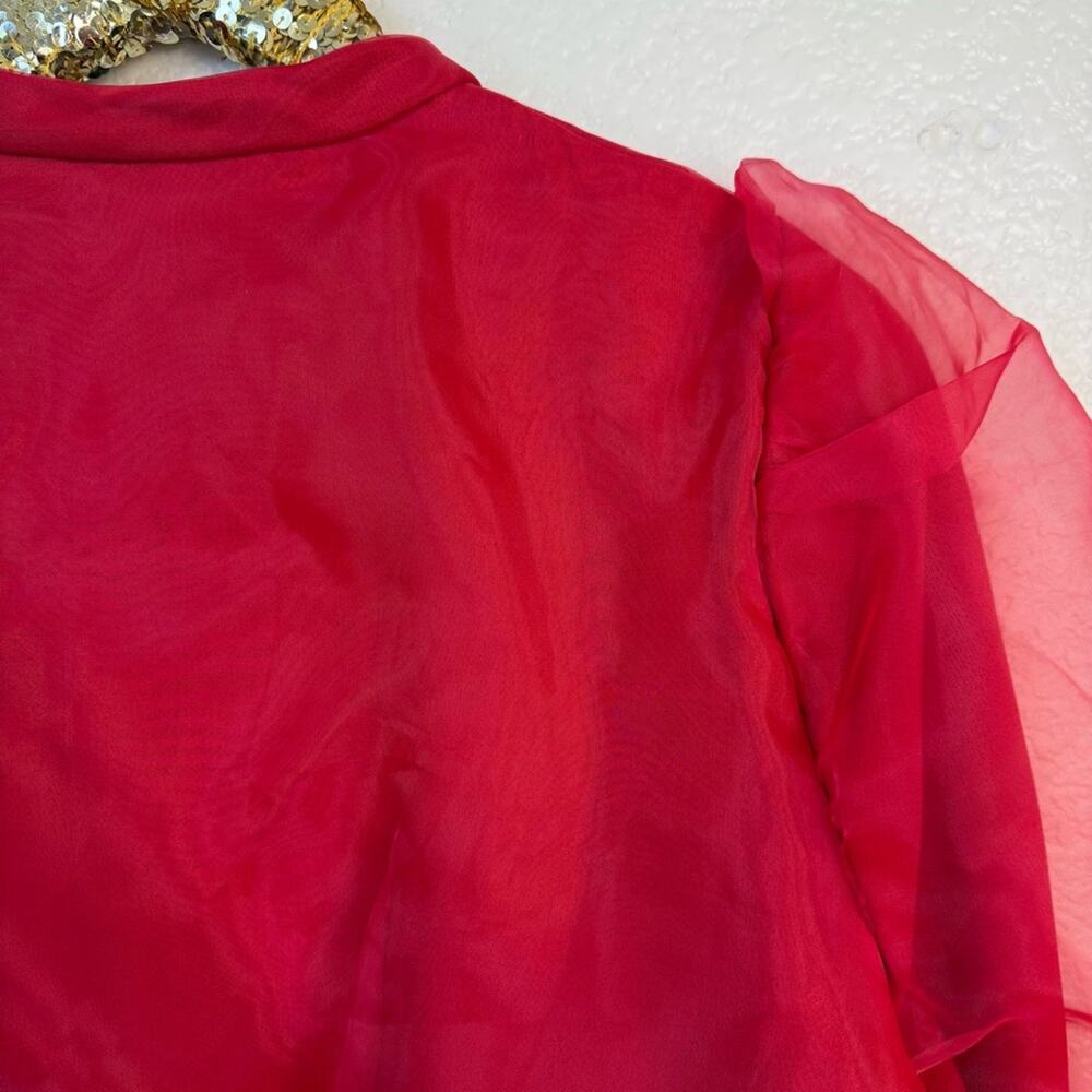 Zara • Red Ruched Bomber Jacket - Picture 15 of 15